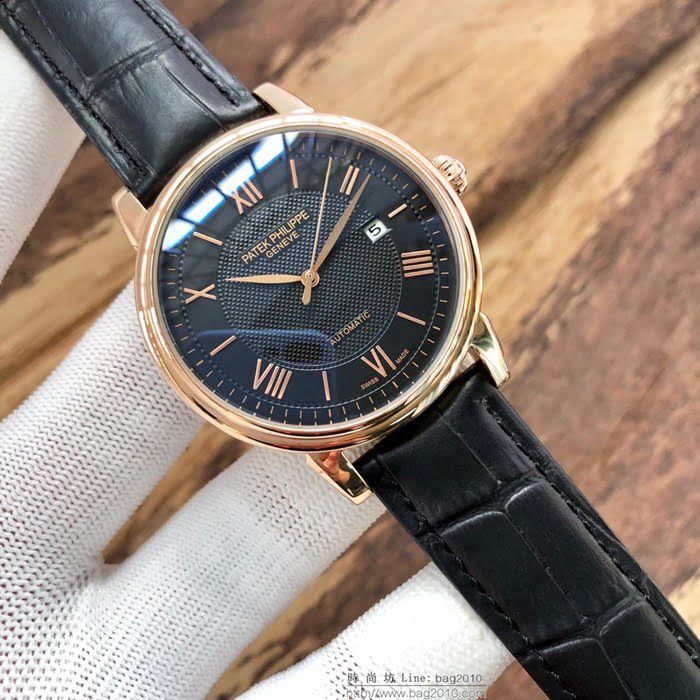 百達翡麗PATEK PHILPPE 全自動機械機芯 316L精鋼表殼 真皮錶帶 男士腕表  wssb3811